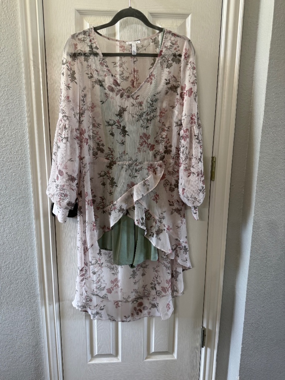 Romper with sheer cover-up